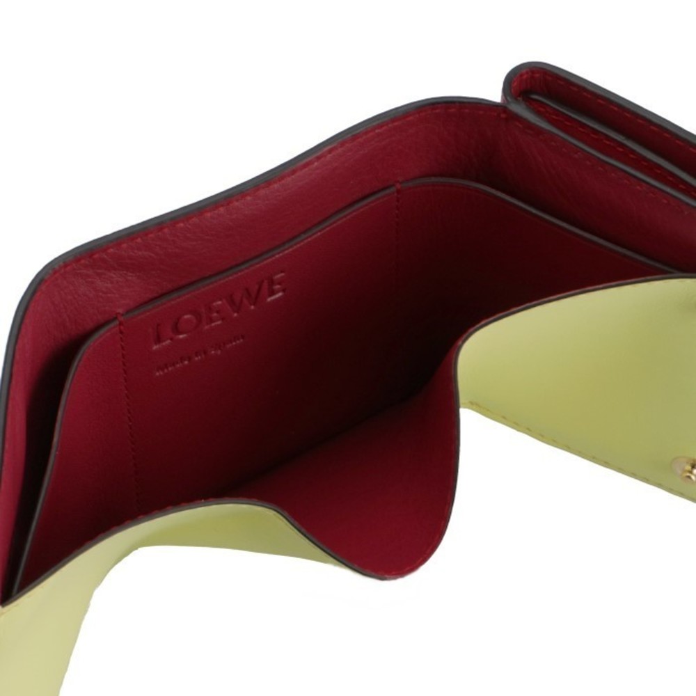 Loewe Color Block Trifold Wallet Raspberry Yellow - image 6